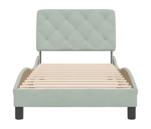 Gultas Rāmis Bez Matrača, Gaiši Pelēks, 90X190 Cm, Samts Vidaxl