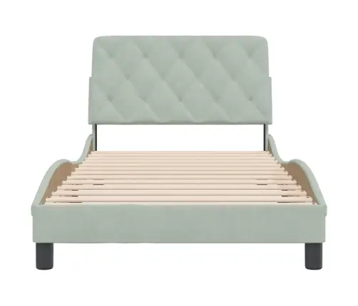 Voodiraam Ilma Madratsita, Helehall, 100X200 cm Samet