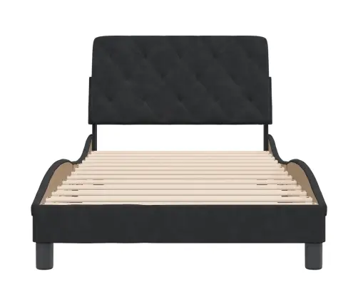Lovos Rėmas Be Čiužinio, Juodos Spalvos, 100X200cm Aksomas
