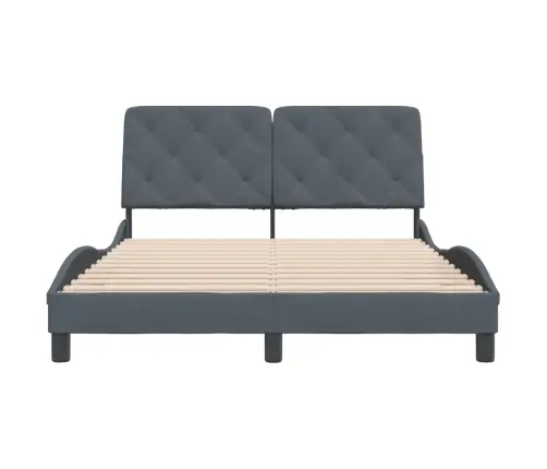 Voodiraam Ilma Madratsita, Tumehall, 120X200 cm Samet