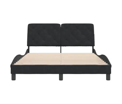 Gulta Bez Matrača, Melns, 140X190 Cm, Samts Vidaxl