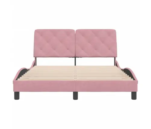 Lovos Rėmas Be Čiužinio, Rožinės Spalvos, 140X190 cm Aksomas