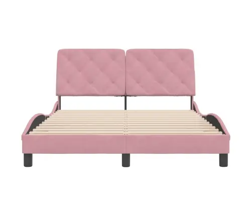 Voodiraam Ilma Madratsita, Roosa, 140X200 cm Samet