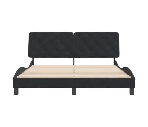 Gulta Bez Matrača, Melns, 160X200 Cm, Samts Vidaxl