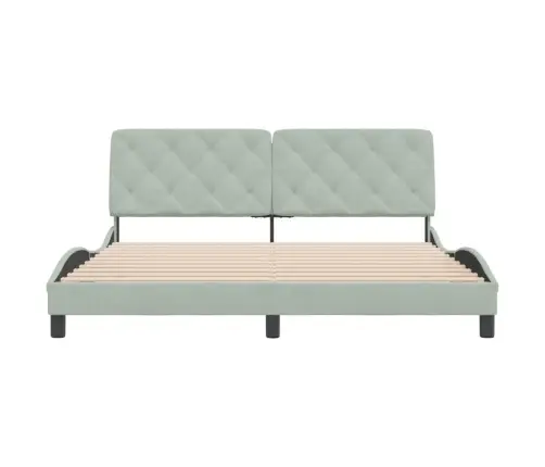 Lovos Rėmas Be Čiužinio, Šviesiai Pilkas, 180X200cm Aksomas