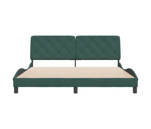 Gulta Bez Matrača, Tumši Zaļš Samts, 180X200 Cm Vidaxl