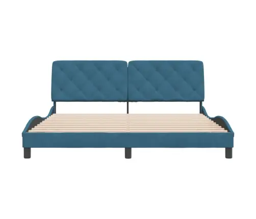 Voodiraam Ilma Madratsita, Sinine, 180X200 cm Samet