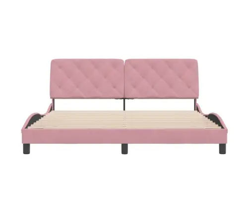 Lovos Rėmas Be Čiužinio, Rožinės Spalvos, 180X200 cm Aksomas