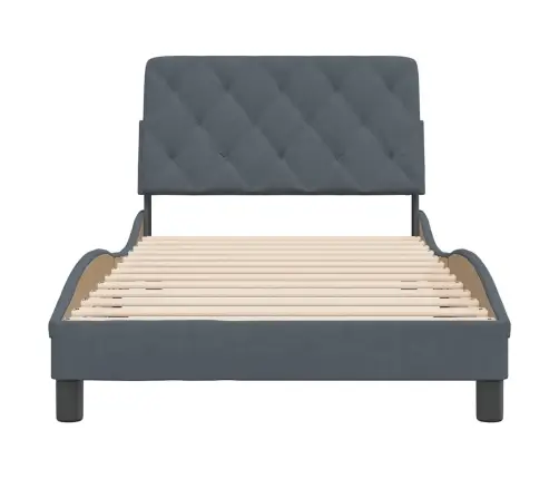 Gultas Rāmis Bez Matrača, Tumši Pelēks, 100X203 Cm, Samts Vidaxl