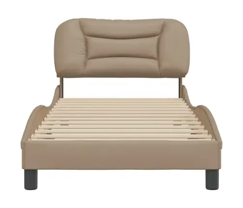 Gultas Rāmis Ar Galvgali, Kapučīno Krāsa,90X200Cm, Mākslīgā Āda Vidaxl