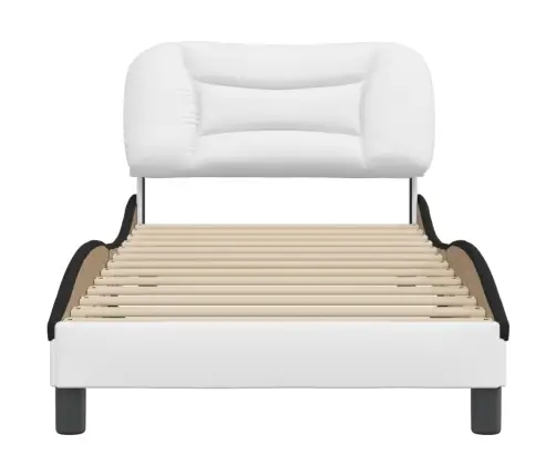 Lovos Rėmas Be Čiužinio, Hvar, Baltas Ir Juodas, 90X200cm Dirbtinė Oda