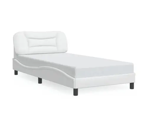 Gultas Rāmis Ar Galvgali, Balts, 100X200 Cm, Mākslīgā Āda Vidaxl
