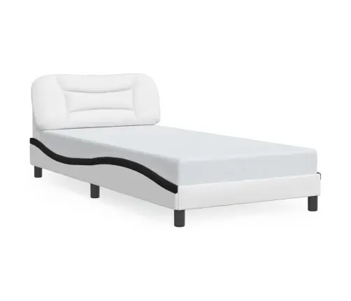 Lovos Rėmas Be Čiužinio, Hvar, Baltas/Juodas, 100X200cm Dirbtinė Oda