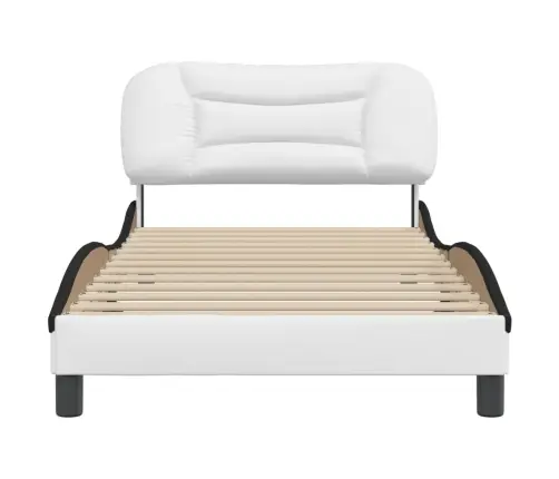 Lovos Rėmas Be Čiužinio, Hvar, Baltas/Juodas, 100X200cm Dirbtinė Oda