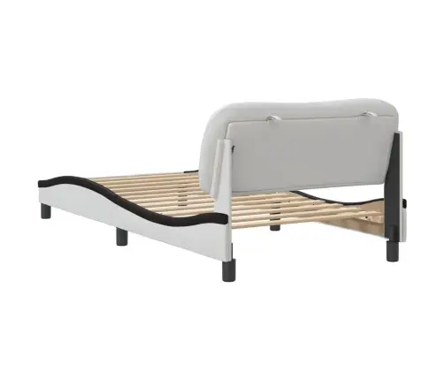 Lovos Rėmas Be Čiužinio, Hvar, Baltas/Juodas, 100X200cm Dirbtinė Oda