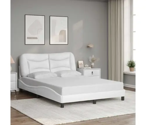 Lovos Rėmas Be Čiužinio, Hvar, Baltos, 140X190 cm Dirbtinė Oda