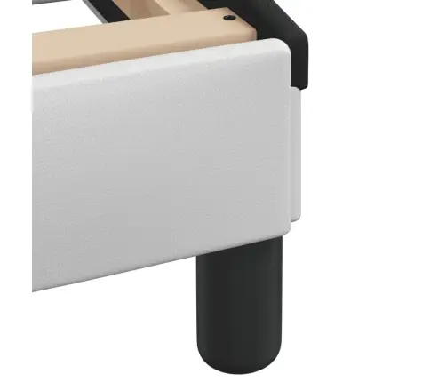 Gultas Rāmis Ar Galvgali, Balts, Melns, 140X200Cm, Mākslīgā Āda Vidaxl