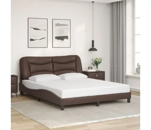Lovos Rėmas Be Čiužinio, Hvar, Rudos, 160X200cm Dirbtinė Oda