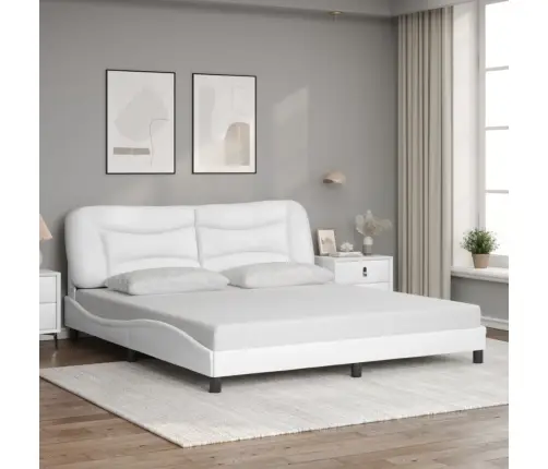 Lovos Rėmas Be Čiužinio, Hvar, Baltos, 180X200cm Dirbtinė Oda