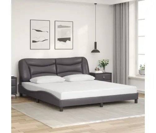 Lovos Rėmas Be Čiužinio, Hvar, Pilkos, 180X200cm Dirbtinė Oda