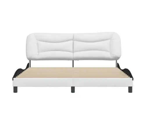 Lovos Rėmas Be Čiužinio, Hvar, Baltas/Juodas, 180X200cm Dirbtinė Oda