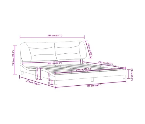 Gultas Rāmis Ar Galvgali, Melns, 200X200 Cm, Mākslīgā Āda Vidaxl