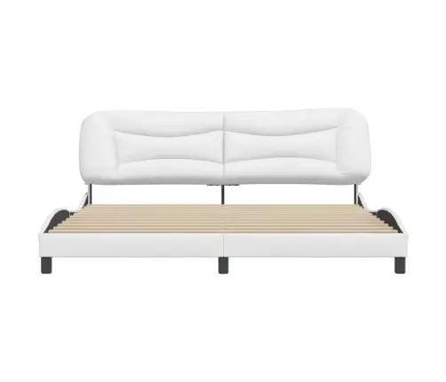 Lovos Rėmas Be Čiužinio, Hvar, Baltos, 200X200 cm Dirbtinė Oda