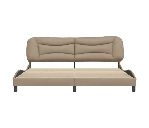 Gultas Rāmis Ar Galvgali, Kapučīno, 200X200 Cm, Mākslīgā Āda Vidaxl