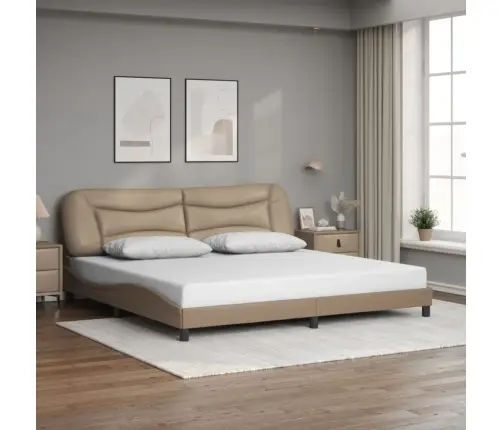 Gultas Rāmis Ar Galvgali, Kapučīno, 200X200 Cm, Mākslīgā Āda Vidaxl