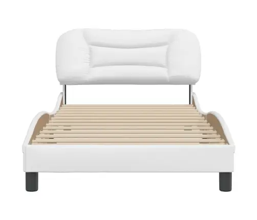 Gultas Rāmis Bez Matrača, Hvar, Balts, 100X203 Cm, Mākslīgā Āda Vidaxl