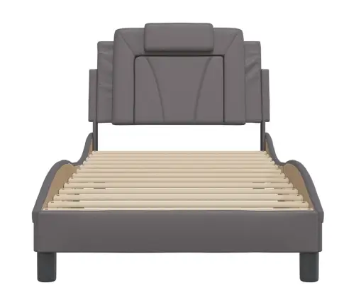 Voodiraam Viana Ilma Madratsita, Hall, 80X200 cm Kunstnahk