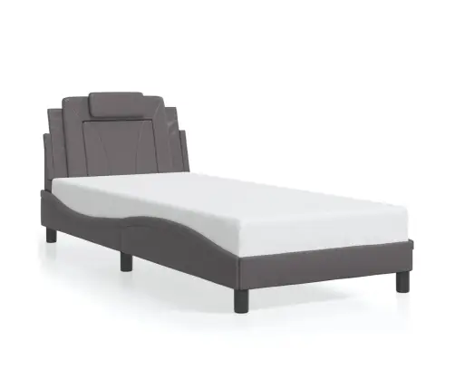 Lovos Rėmas, Viana, Be Čiužinio, Pilkas, 90X190cm Dirbtinė Oda