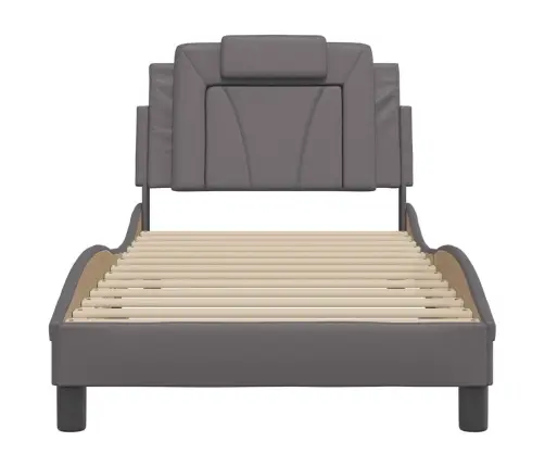 Lovos Rėmas, Viana, Be Čiužinio, Pilkas, 90X190cm Dirbtinė Oda