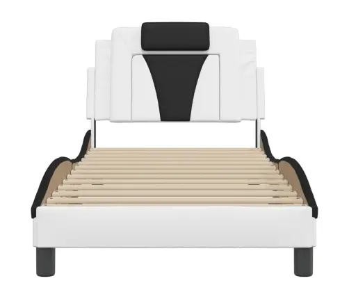 Lovos Rėmas, Viana, Be Čiužinio, Baltas/Juodas, 90X190cm Dirbtinė Oda