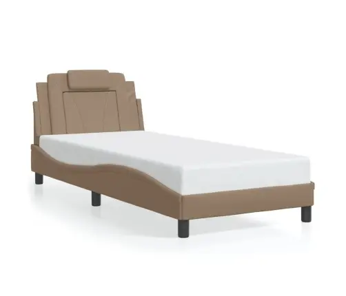 Gultas Rāmis Ar Galvgali, Kapučīno Krāsa,90X200Cm, Mākslīgā Āda Vidaxl