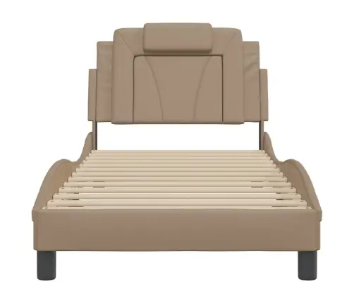 Gultas Rāmis Ar Galvgali, Kapučīno Krāsa,90X200Cm, Mākslīgā Āda Vidaxl