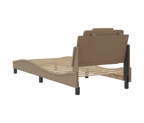 Gultas Rāmis Ar Galvgali, Kapučīno Krāsa,90X200Cm, Mākslīgā Āda Vidaxl