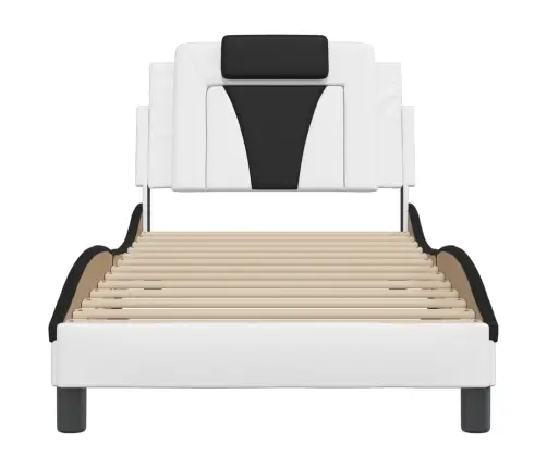 Lovos Rėmas, Viana, Be Čiužinio, Baltas Ir Juodas, 90X200cm Dirbtinė Oda