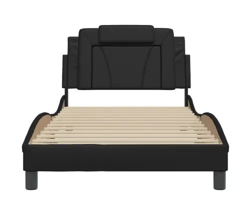 Voodiraam Viana Ilma Madratsita, Must, 100X200 cm Kunstnahk