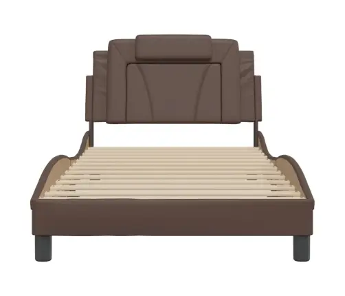 Lovos Rėmas, Viana, Be Čiužinio, Rudos, 100X200cm Dirbtinė Oda