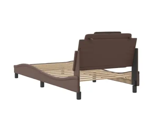 Lovos Rėmas, Viana, Be Čiužinio, Rudos, 100X200cm Dirbtinė Oda