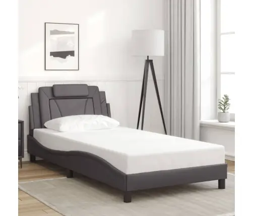 Voodiraam Viana Ilma Madratsita, Hall, 100X200 cm Kunstnahk