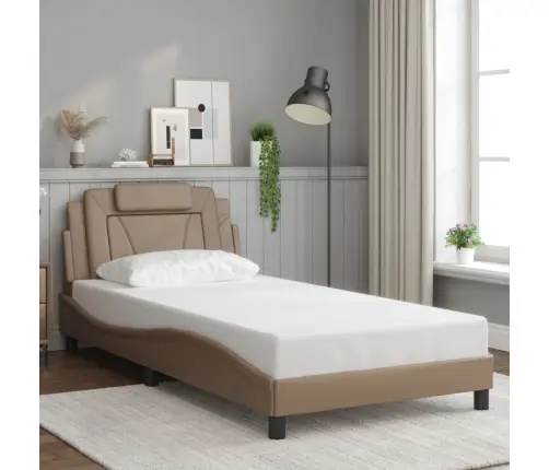 Voodiraam Viana Ilma Madratsita, Cappuccino, 100X200 cm Kunstnahast