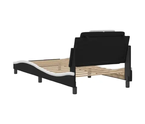 Gultas Rāmis Ar Galvgali, Melns, Balts, 100X200Cm, Mākslīgā Āda Vidaxl Gultas Rāmis Ar Galvgali, Melns, Balts, 100X200Cm, Mākslīgā Āda Vidaxl