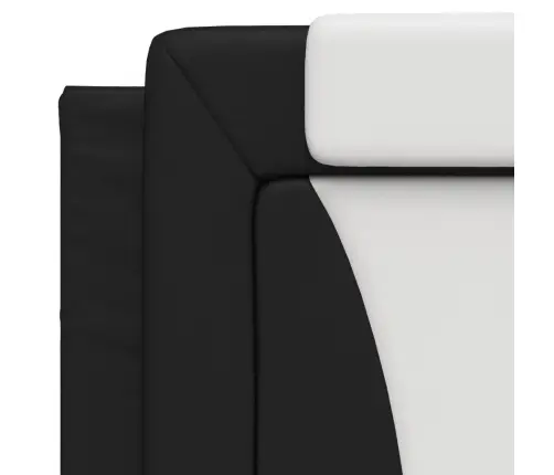 Gultas Rāmis Ar Galvgali, Melns, Balts, 100X200Cm, Mākslīgā Āda Vidaxl Gultas Rāmis Ar Galvgali, Melns, Balts, 100X200Cm, Mākslīgā Āda Vidaxl