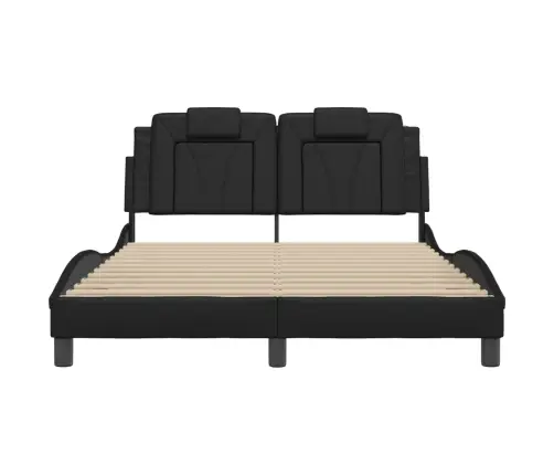 Lovos Rėmas, Viana, Be Čiužinio, Juodas, 120 X 200 cm Dirbtinė Oda