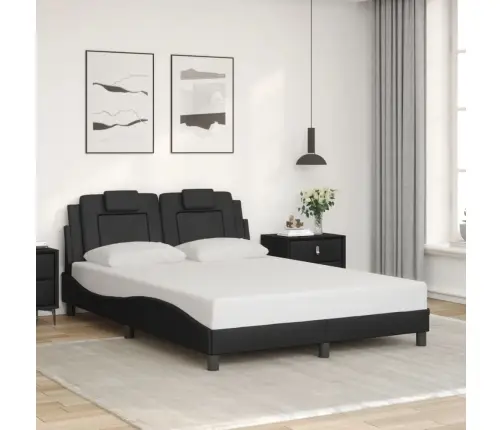 Lovos Rėmas, Viana, Be Čiužinio, Juodas, 120 X 200 cm Dirbtinė Oda