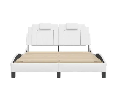 Gultas Rāmis Ar Galvgali, Balts, 120X200 Cm, Mākslīgā Āda Vidaxl