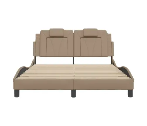 Gultas Rāmis Ar Galvgali, Kapučīno, 120X200 Cm, Mākslīgā Āda Vidaxl
