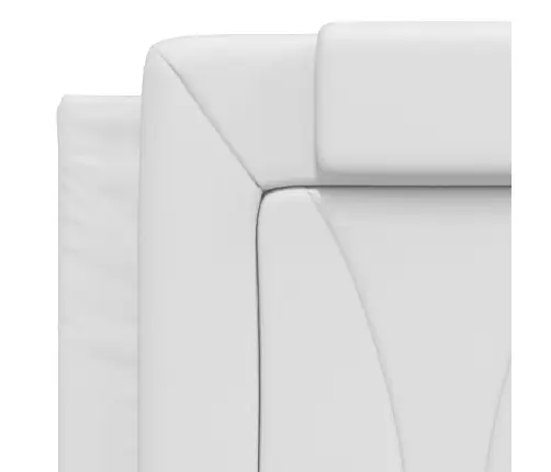 Gultas Rāmis Ar Galvgali, Balts, 140X190 Cm, Mākslīgā Āda Vidaxl